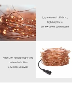 Decoration christmas window curtain firework garden string copper wires fairy lights led string