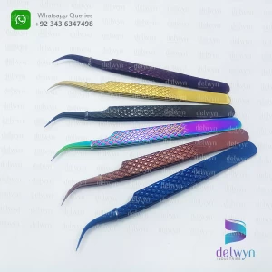 Diamond Grip Eyelash Tweezers Strong Curved Rose Gold Lash Tweezers Custom Logo eyelash extension tweezers