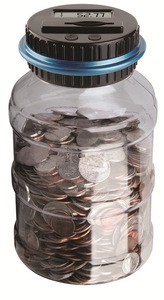 Digital Coin Counting jar Bank support USD, EURO, GBP and OEM
