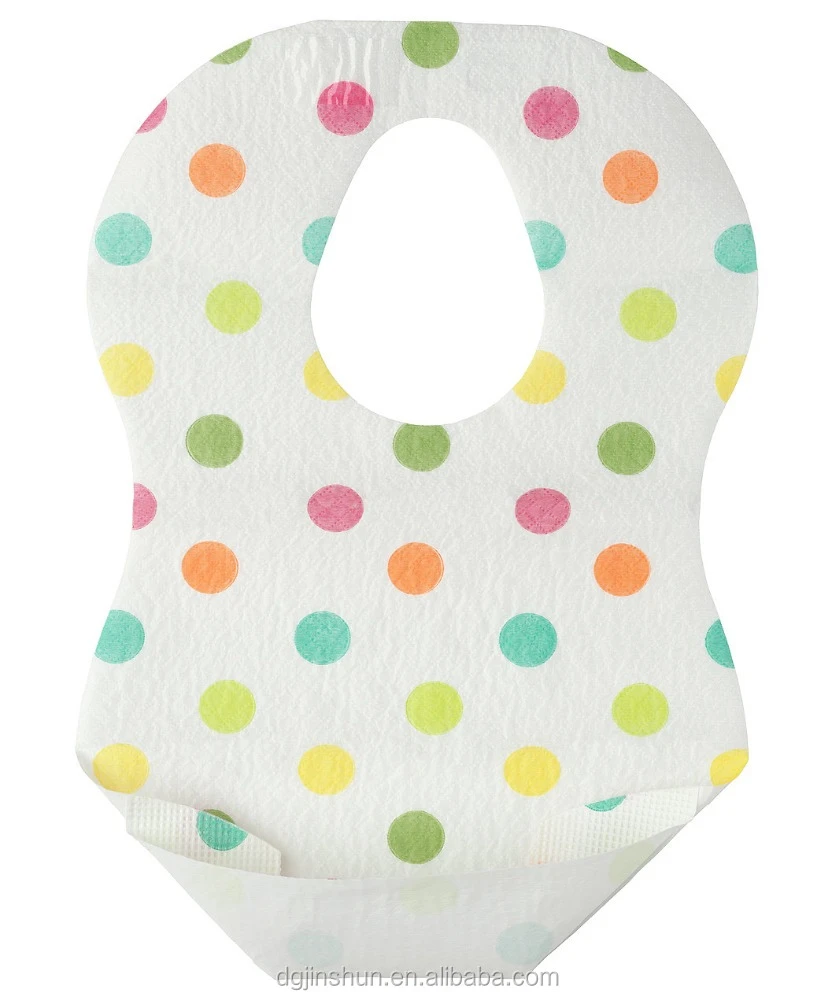 disposable nonwoven baby bibs with Crumb Catcher and waterproof to keep babys clothes clean