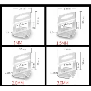 Disposable White Plastic PP Spacer 1mm 1.5mm 2mm 3mm Tile Leveling System Clips
