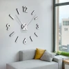 DIY 3D Modern Wall Clock Innovative Decorative DIY Mirror Effect Large Wall Sticker Battery Operated Clocks