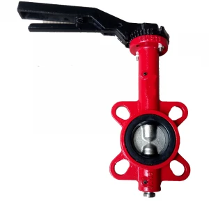 dn50 hand lever operated  wafer butterfly valve without pin
