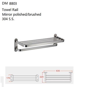 DOMO Factory Supplier 304 Stainless Steel hotel style towel rack