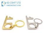 Door Handle Tool Sanitary Germ Free Stylus Antimicrobial Non-Contact Touch Free Brass EDC Hygiene Hand Door Opener Key Chain