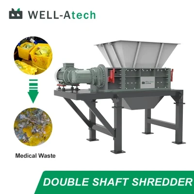 Double Shaft Waste Foam Pet Bottle Cardboard Shredding Machine Industrial Paper Shredder