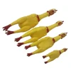 Drop Shipping Yellow Shrilling Chicken Rubber Vinyl Squeaker Pet Dog Chew Toys