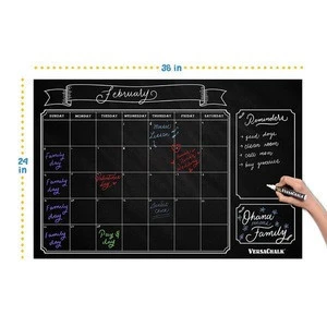 Dry Erase Chalkboard Wall Calendar Decal Sticker for Liquid Chalk Marker Board, 24 x 36 Inches