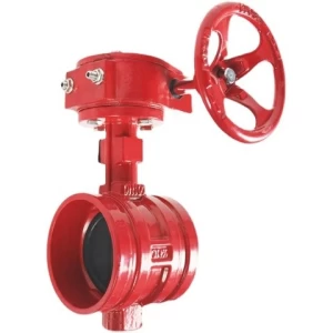 ductile iron cast iron fire fighting socket handle handwheel  grooved butterfly valve