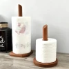 Ebony vertical kitchen table roll paper holder Paper towel holder Perforation-free wooden storage rack