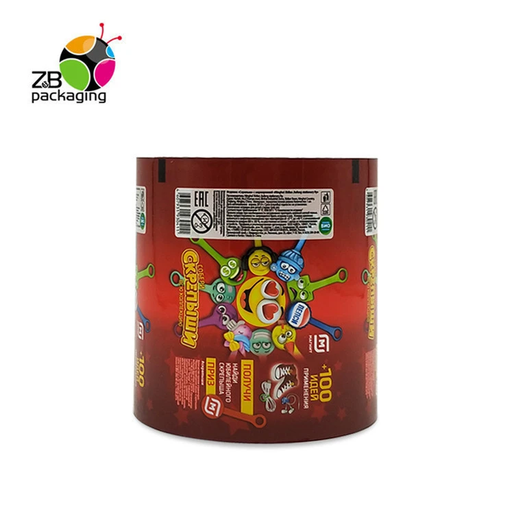Eco-friendly printed metalized candy sachtet packaging film rolls / laminated plastic film roll