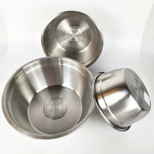 Eco-friendly Stainless Steel Salad Bowl Stackable Vegetable Fruit Noodle Basin Round Sauce Mixing Bowl