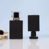 Empty Square Black 30ml 50ml Refillable Glass Perfume Spray Bottle with Cap