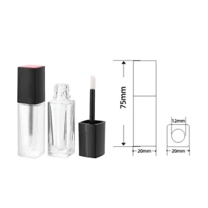 empty tube lip gloss packaging material 6ml lip gloss square glass bottle new bottle packaging material tube frosted and frosted