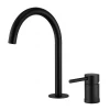 European Style 304 Stainless Steel Brushed Black Hot And Cold Water Bathroom Basin Faucet