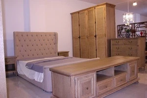 European Style Solid Wood Antique King Size Bedroom Furniture Sets