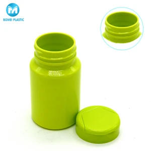 Factory custom private label pet green plastic shaped pill bottle for capsule