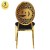 Import factory direct luxury gold wedding round back Royal metal dining chair from China