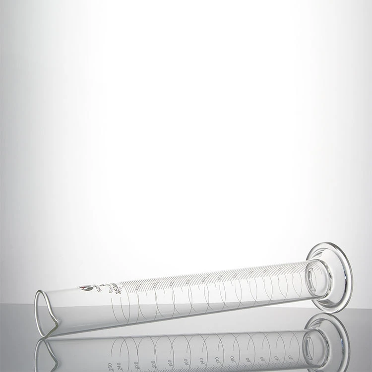 Factory direct sale 250ml borosilicate glass lab measuring cylinders