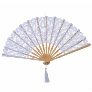 Factory direct sale hand fans lace new concise female folding fan lace fan