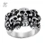 Import Factory direct sales fashion trendy retro jewelry domineering double-layer skull titanium steel ring stainless steel ghost ring from China
