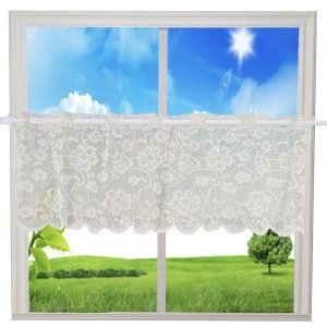 Factory direct selling grace kitchen lace curtains valance sheer with cheap price