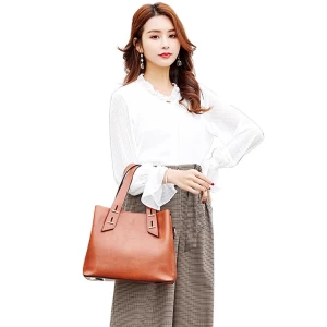 Factory Directly Sell Women Fashion Pu Leather Vintage Handbag Shoulder Bag