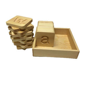 Factory Supply Double Sided Wooden Tracing Board Uppercase Lowercase Letters with Wooden Pencil
