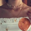 Fashion Gold Layered Bar Choker Necklace For Women Wholesale NSNK-124