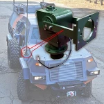 FDF-101 Motorized Mount for Mobile Whip Antennas on Military Vehicles, Armored Truck, Car, Tanks
