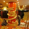 fiberglass dragon pillar with goldleaf surface sculpture