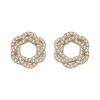 Fine Jewely Delicacy Dubai 18k Gold Plated Zircon Inlay Stud Earrings For Women Accessories