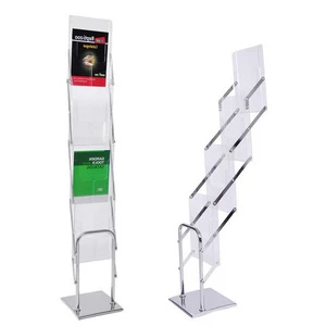 Foldable Literature Stand Magazine Rack 4 Pockets for A4 size catalog stand
