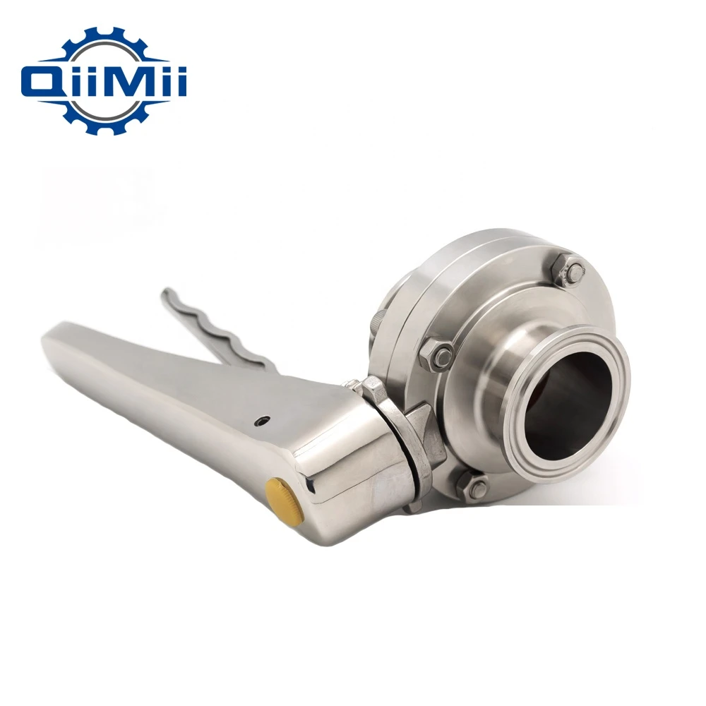 Food Grade Stainless Steel SS304 SS316L Tri Clamp Butterfly Valve Sanitary Manual Butterfly Valve Hand Lever