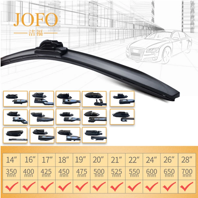 Frameless hybrid car rain wipers A free sample wiper blade car The super quality Front windshield auto wiper blade