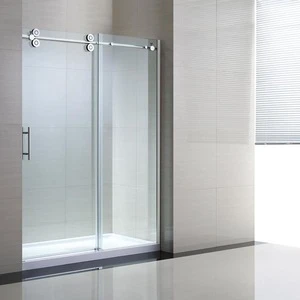 Frameless Polished Chrome Glass Sliding Shower Door