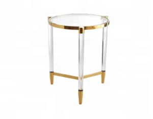 French furniture brass metal base coffee table with Glass top or acrylic top