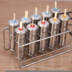 Frozen Stainless Steel Popsicle Molds Ice Cream Stick Holder 6/10 Molds Silver Home DIY Ice Cream Moulds Round Ice Pop Mould