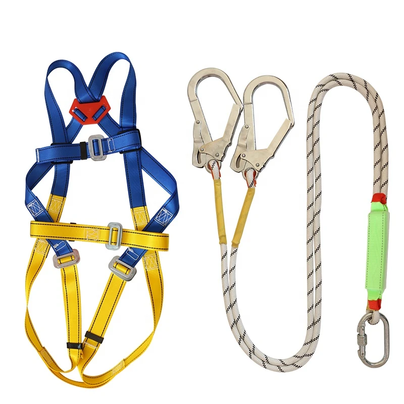 Full body safety belt harness fall protection personal protective climbing safety equipment fall arrest lanyard tower harness