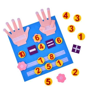 Funny Early Math Teaching Wool Fingers Numbers Counting Felt Toy Set Child Readiness Learning Education
