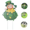 Garden Hollow Board Patricks Day Garden Ornament Decorative Yard Stakes Decorations Holiday Sign Indicator Winter Office Plastic