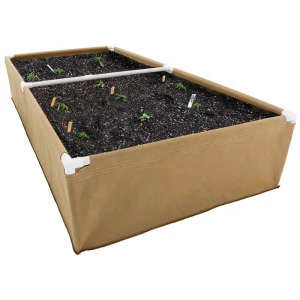 Garden Raised Bed Rectangle Fabric Raised Garden Bed Containers 4&#39;&#39; x 8&#39;&#39;  Indoor Outdoor Durable Box with Pipes
