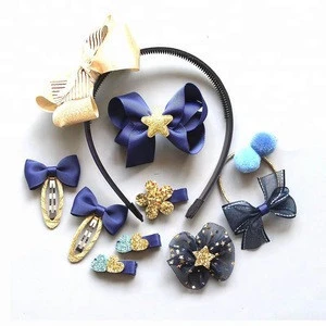 Genya Cute Baby Cloth Hair Accessories Headband Hairpin Ten Pieces Sets Gift Box Children Hair Clip Set
