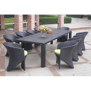 Georgia restaurant 10 seater french Outdoor/Home furniture Wicker dining tables and chairs Garden Plastic Rattan Furniture