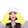Geshida Winter Women Russian Warm Genuine Mink Fur Gloves hand muff