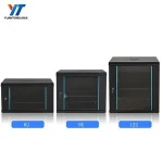 Glass door network router enclosure 12U  wall mounted network cabinet server rack with lock