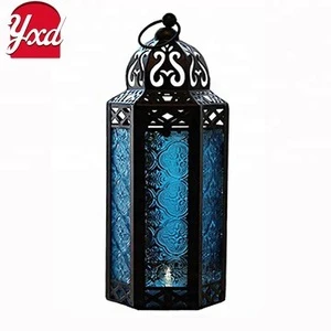 glass Moroccan Style decorative lantern for candle