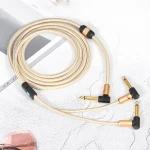 Gold Plated MONO TS Male Jack to Dual 6.35mm 1/4" TS Male Plug Stereo Audio Cable Cord Wire for Mixer AV Amplifier