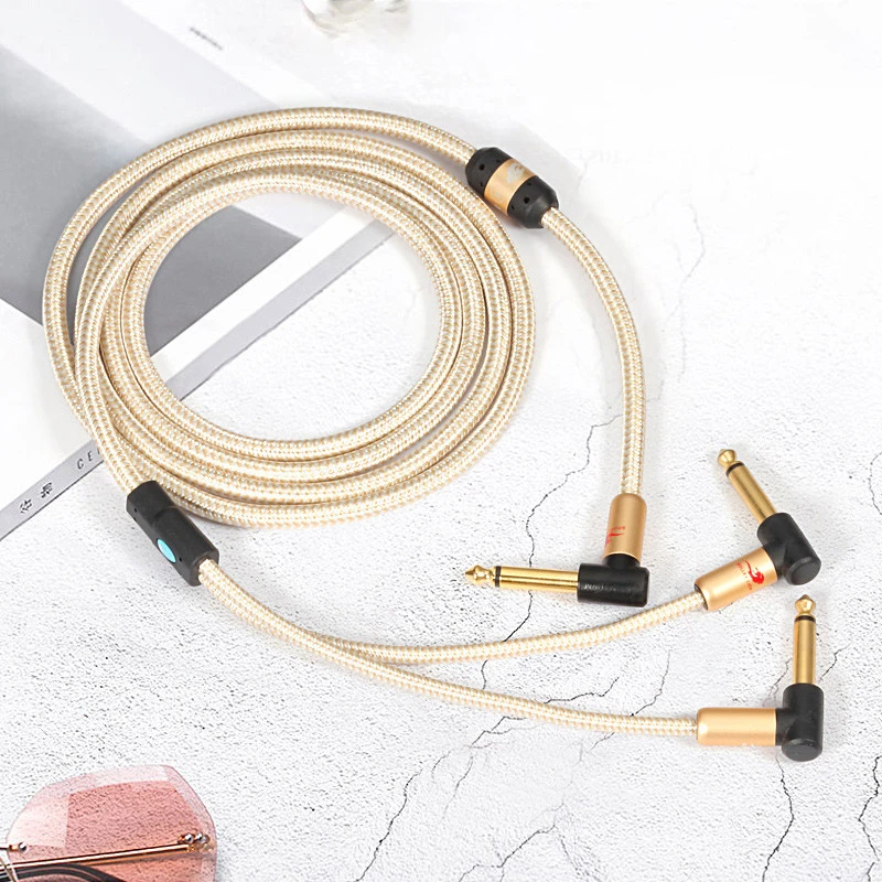 Gold Plated MONO TS Male Jack to Dual 6.35mm 1/4&quot; TS Male Plug Stereo Audio Cable Cord Wire for Mixer AV Amplifier