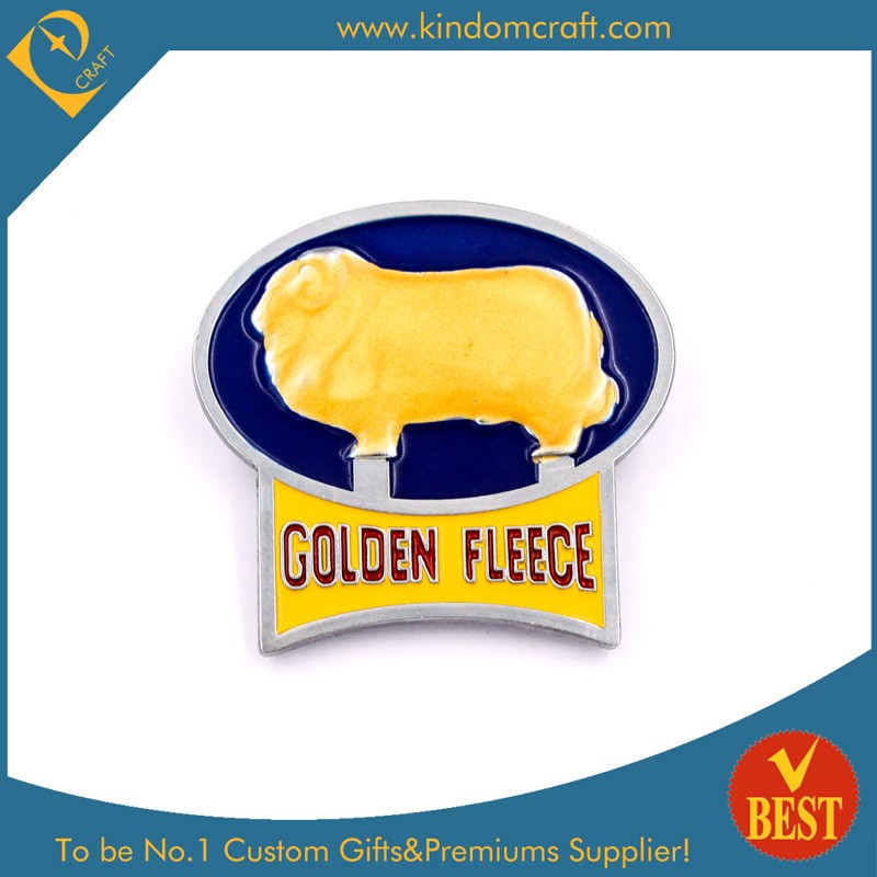 Golden Fleece Pin Badge for Advertise of Ship Shape in High Quality